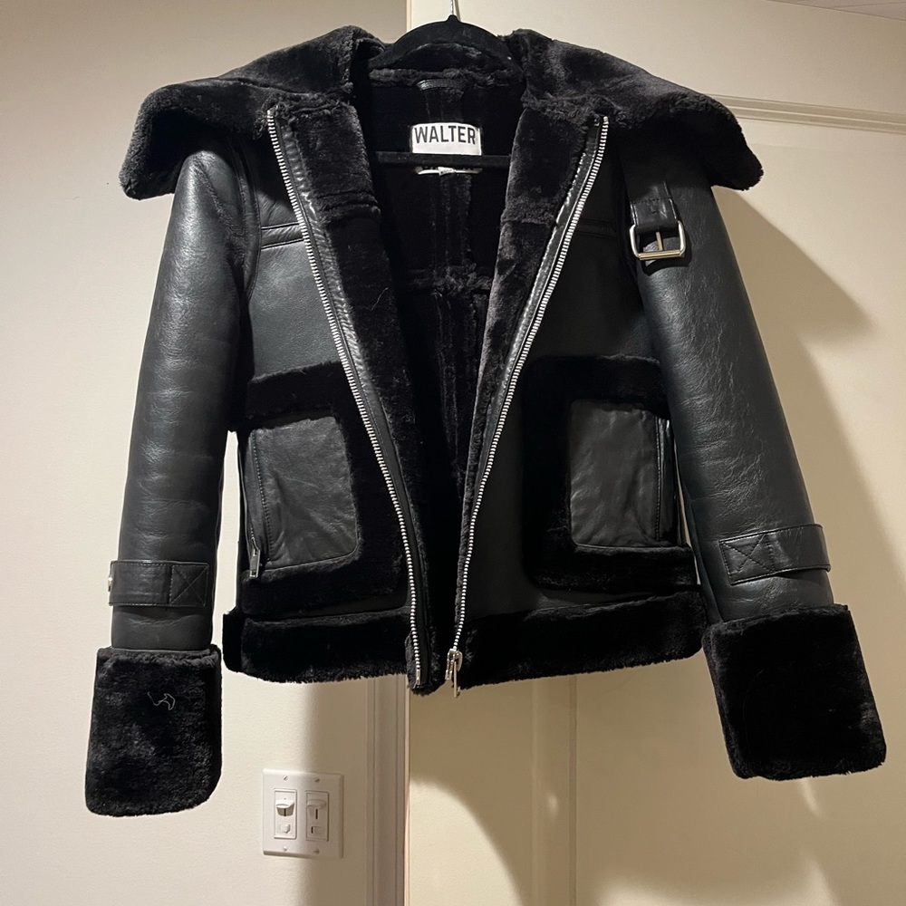NWOT Walter Baker Leather jacket with faux fur
